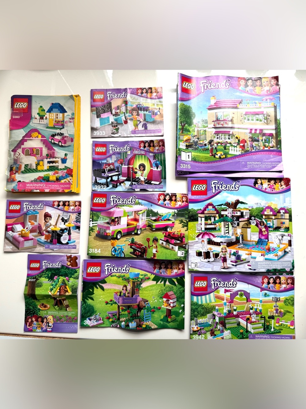 Lego Friends HUGE lot Bundle 5560 3184 3065 41017 41008 3942 3315 3933 3932 3939